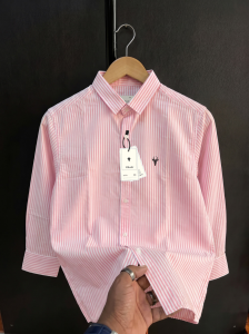vdlooks Men Regular Fit Striped Spread Collar Casual Shirt